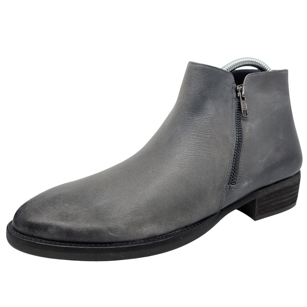 Vaneli Women Size 10M Gray Side Zip Ankle Boots Block Heel Pointed Toe